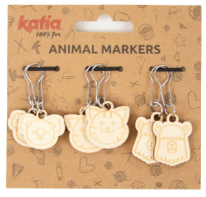 MARCADORES MADERA ANIMALES KNIT PRO
